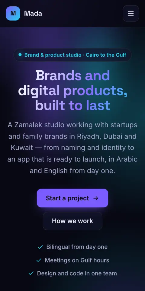 Aurora template — mobile preview
