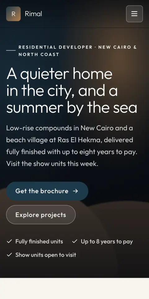 Haven template — mobile preview