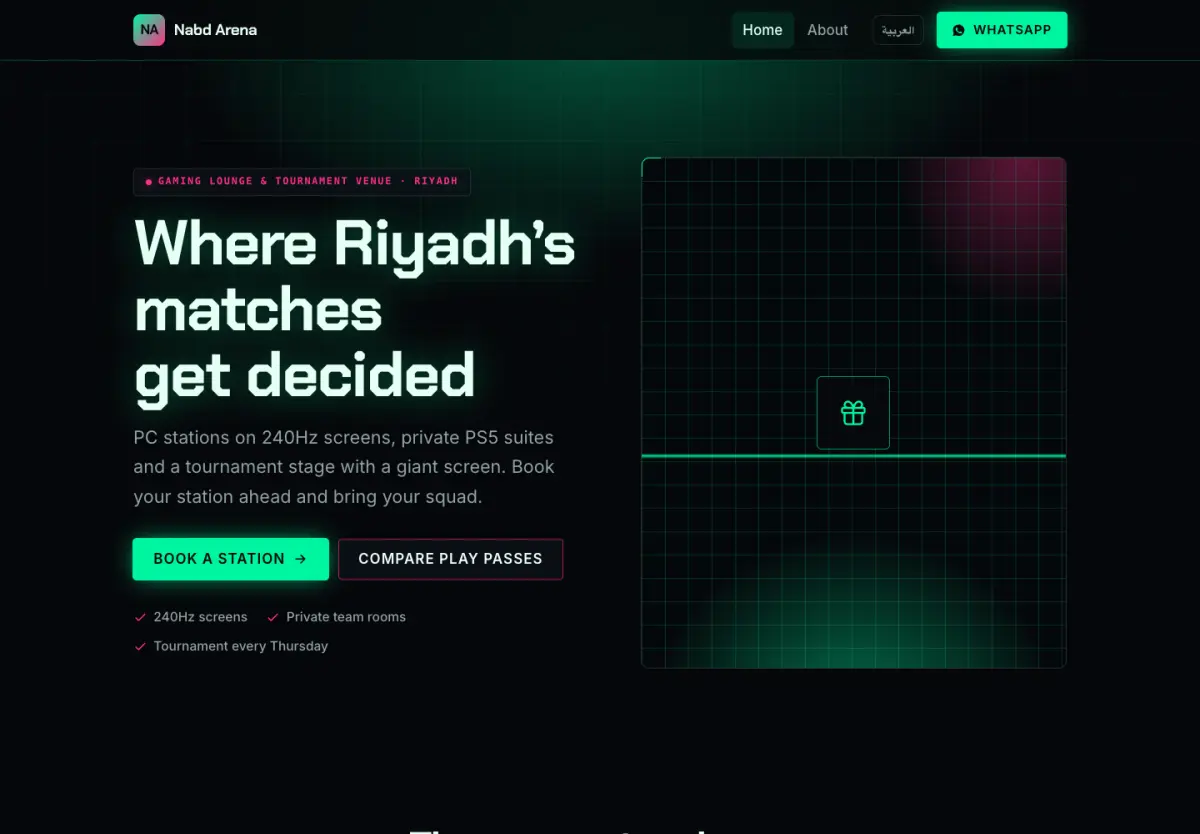 Neon Grid template — desktop preview
