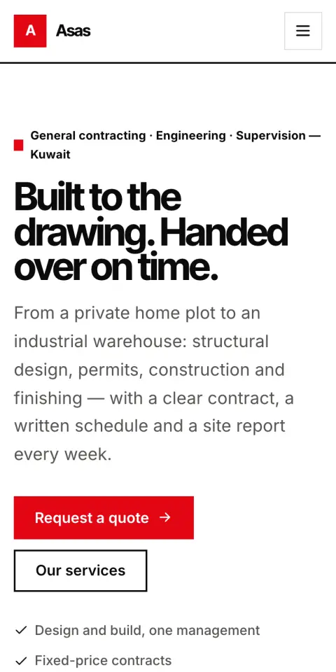 Swiss template — mobile preview